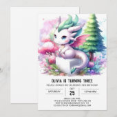 Boho Theme Dragon Birthday Einladung (Vorne/Hinten)