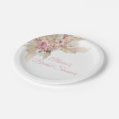 Boho Theme Personalisierte Papierplatte Pappteller (Schrägansicht)