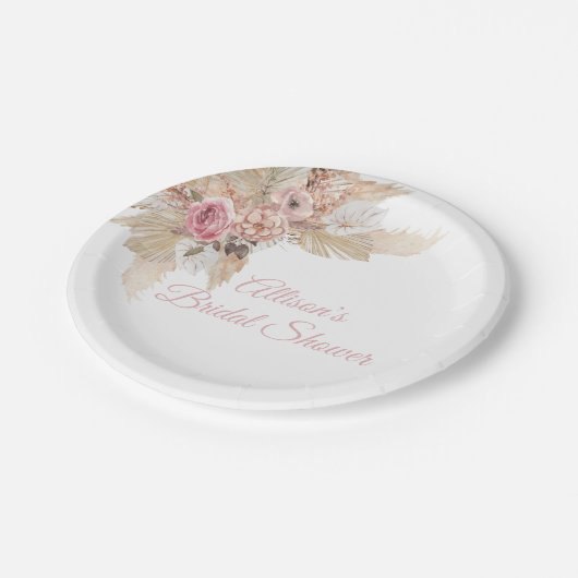 Boho Theme Personalisierte Papierplatte Pappteller (Schrägansicht)