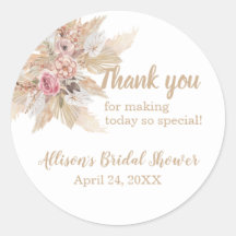 Boho Theme Vielen Dank Brautparty Stickers