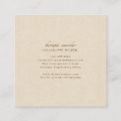 Boho Therapeut Quadratische Visitenkarte (Rückseite)