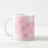 Boho Think Pink Watercolor Blumenmuster  Kaffeetasse (Links)