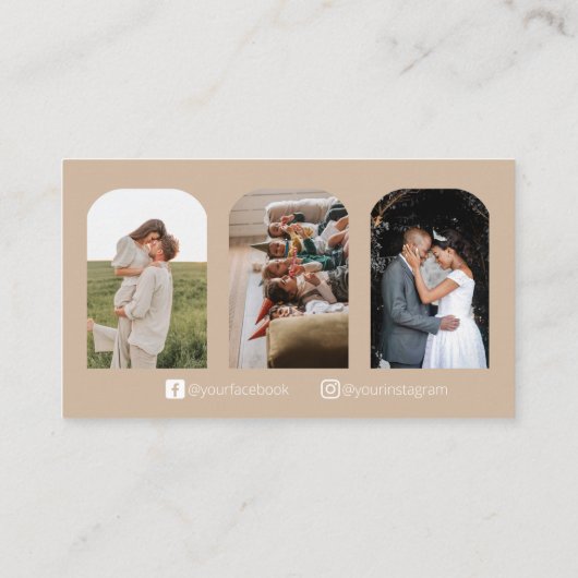 Boho Three Foto Fotograf Business Card Visitenkarte (Rückseite)