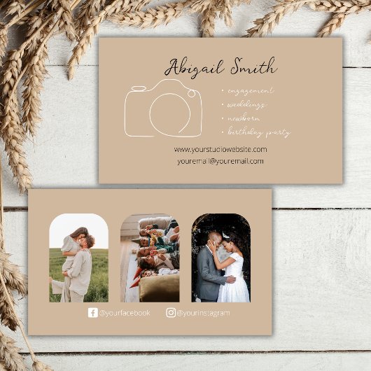 Boho Three Foto Fotograf Business Card Visitenkarte