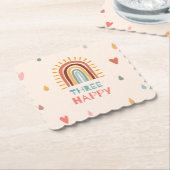 Boho Three Third Birthday Rainbow Untersetzer (angewinkelt)