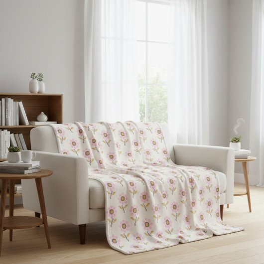 Boho Throw Blanket mit ukrainischem Volksmuster Fleecedecke