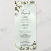 Boho tiefgrünes Blattwerk, weißer Rosengoldrahmen Programm (Rückseite)