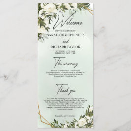 Boho tiefgrünes Blattwerk, weißer Rosengoldrahmen Programm