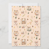 Boho Tiere niedlich Kaninchen botanische Babydusch Einladung (Rückseite)