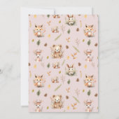 Boho Tiere niedliche Kaninchen botanisches Nesting Einladung (Rückseite)