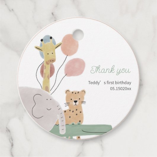 Boho-Tierfavorit-Tag Geschenkanhänger (Vorderseite)