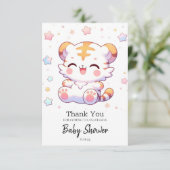 Boho Tiger Baby Shower Dankeskarte (Stehend Vorderseite)