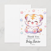 Boho Tiger Baby Shower Dankeskarte (Vorne/Hinten)