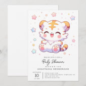 Boho Tiger Baby Shower Einladung (Vorne/Hinten)