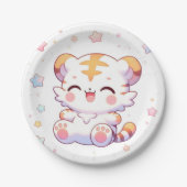 Boho Tiger Baby Shower Pappteller (Vorderseite)