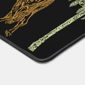 Boho Tiger Giraffe Safari Black Schreibtischunterlage (Ecke)