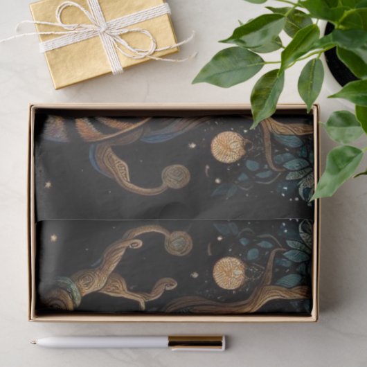 Boho Tiger in Tree mit dem Mond Seidenpapier (Geschenk)