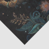 Boho Tiger in Tree mit dem Mond Seidenpapier (Ausschnitt)