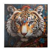 Boho Tiger Keramik Tile Set Fliese (Vorderseite)