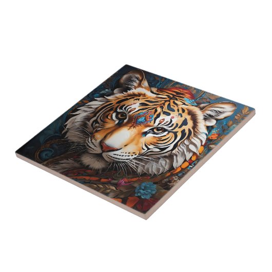 Boho Tiger Keramik Tile Set Fliese (Seite)