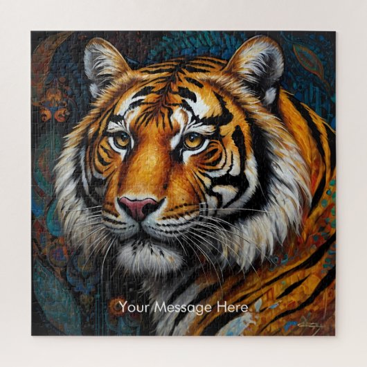 Boho Tiger Puzzle - Lebhafter Dschungel (Vertikal)