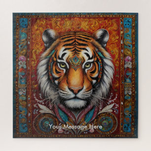 Boho Tiger Puzzle - Lebhafter Dschungel