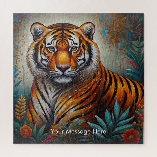 Boho Tiger Puzzle - Lebhafter Dschungel (Vertikal)