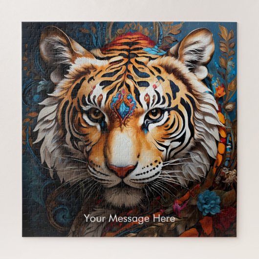 Boho Tiger Puzzle - Lebhafter Dschungel (Vertikal)