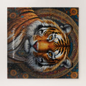 Boho Tiger Puzzle - Lebhafter Dschungel (Horizontal)