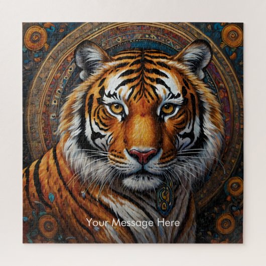Boho Tiger Puzzle - Lebhafter Dschungel (Vertikal)