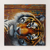Boho Tiger Puzzle - Lebhafter Dschungel (Horizontal)