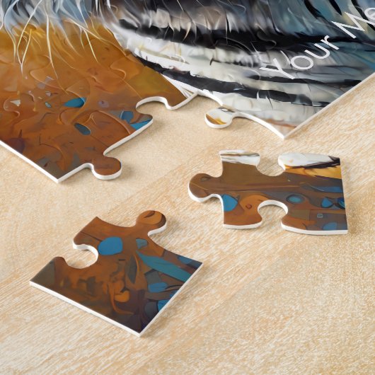 Boho Tiger Puzzle - Lebhafter Dschungel (Seite)