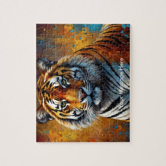 Boho Tiger Puzzle - Lebhafter Dschungel (Vertikal)