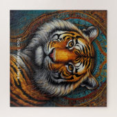 Boho Tiger Puzzle - Lebhafter Dschungel (Horizontal)