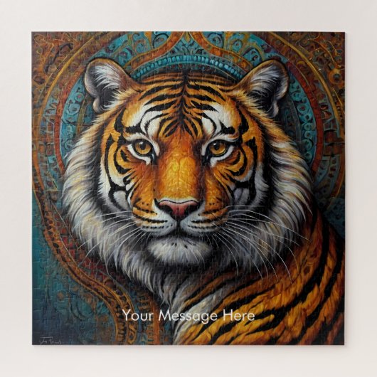 Boho Tiger Puzzle - Lebhafter Dschungel (Vertikal)