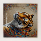 Boho Tiger Puzzle - Lebhafter Dschungel (Horizontal)