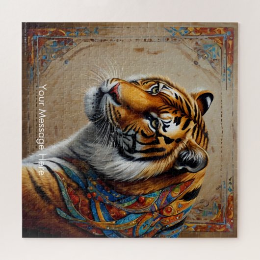 Boho Tiger Puzzle - Lebhafter Dschungel (Horizontal)