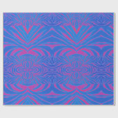 Boho Tiger Stripe Pink und Blau Geschenkpapier (Flach)