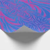 Boho Tiger Stripe Pink und Blau Geschenkpapier (Ecke)