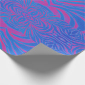 Boho Tiger Stripe Pink und Blau Geschenkpapier (Ecke)