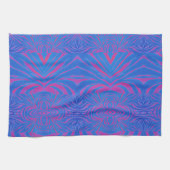 Boho Tiger Stripe Pink und Blau Geschirrtuch (Horizontal)