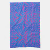 Boho Tiger Stripe Pink und Blau Geschirrtuch (Vertikal)