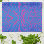 Boho Tiger Stripe Pink und Blau Geschirrtuch (Gefaltet)