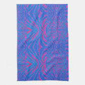 Boho Tiger Stripe Pink und Blau Geschirrtuch (Vertikal)