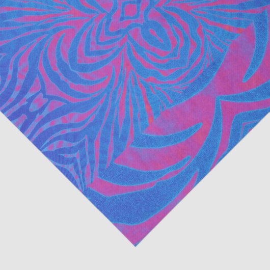 Boho Tiger Stripe Pink und Blau Seidenpapier (Detail)