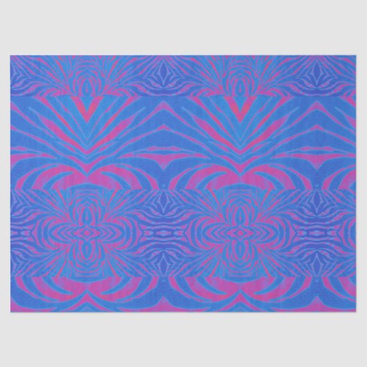 Boho Tiger Stripe Pink und Blau Seidenpapier (Vorderseite)