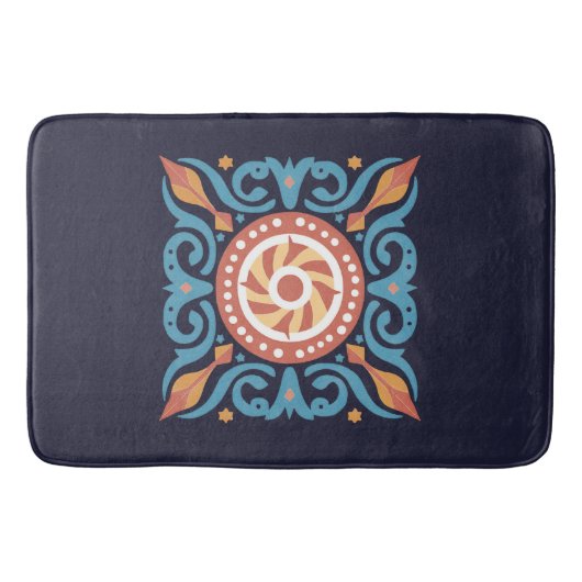 Boho Tile Bath Mat Badematte (Vorderseite)