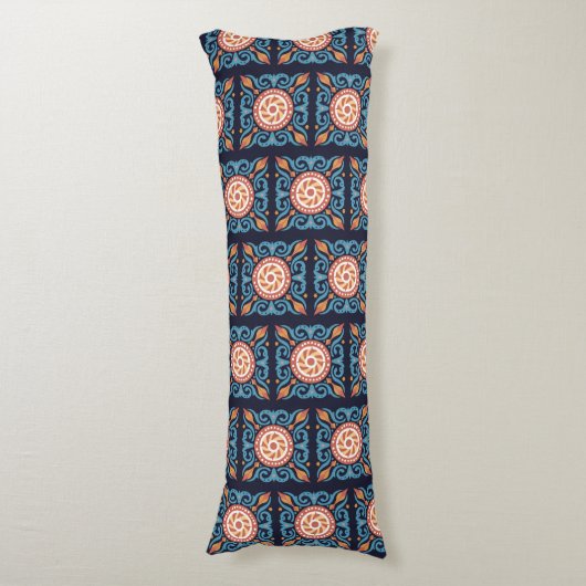 Boho Tile Body Pillow Seitenschläferkissen (Vorderseite Vertikal)