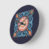 Boho Tile Runde Wanduhr (Winkel)