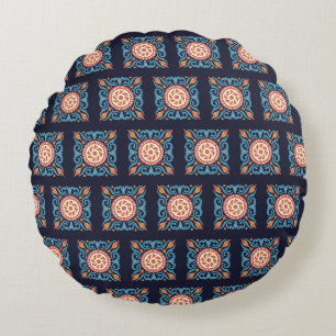Boho Tile Rundes Kissen